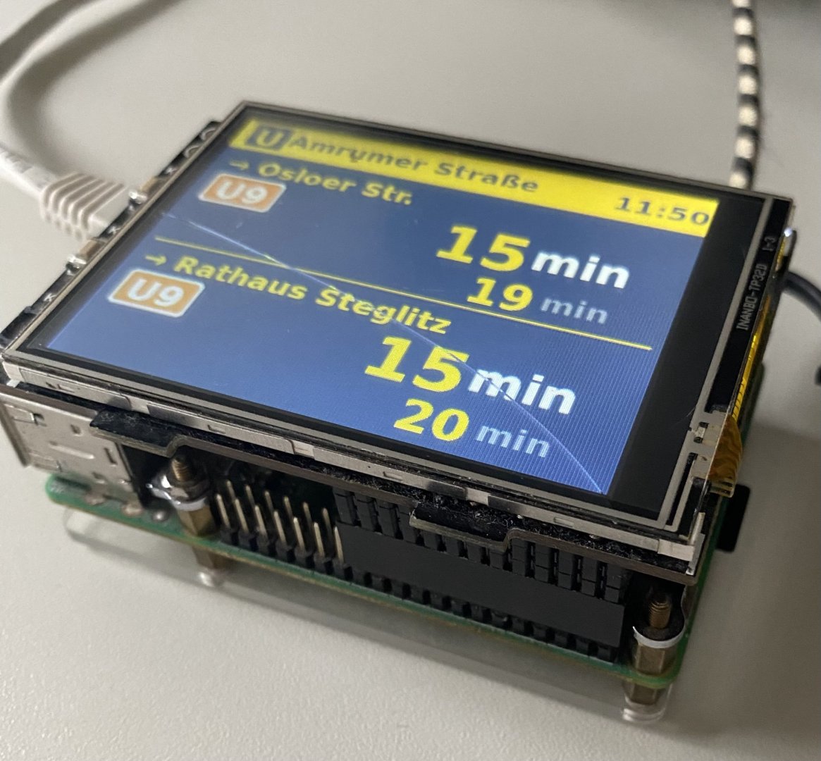U-Bahnanzeige auf RaspberryPi